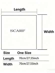 1 Pc Ladies' Soft & Breathable Printed Square Scarf/Headband/Triangle Scarf, With Colorfast Ditsy Floral Pattern, Suitable For Daily Wear For Dress - Multicolor - View 5