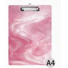 1pc 2D/Flat Colorful Printed Acrylic Clipboard - Pink Flowing Design, Writing And Drawing Pad Creative Clip Board, Multi-Functional Portable Loose-Leaf Binder, Hanging Metal Clip, Suitable For Office, School, Home Meetings, Ideal Gift For Teachers And Students - Multicolor - View 7