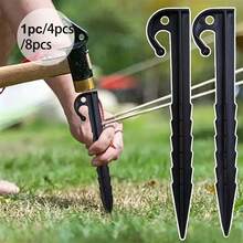 8pcs/4pcs/1pc Tent Stakes Set - Plastic Inflatable Stakes, Suitable For Outdoor Camping Anchoring, Halloween Yard Decoration And Christmas Garden - Black - View 3