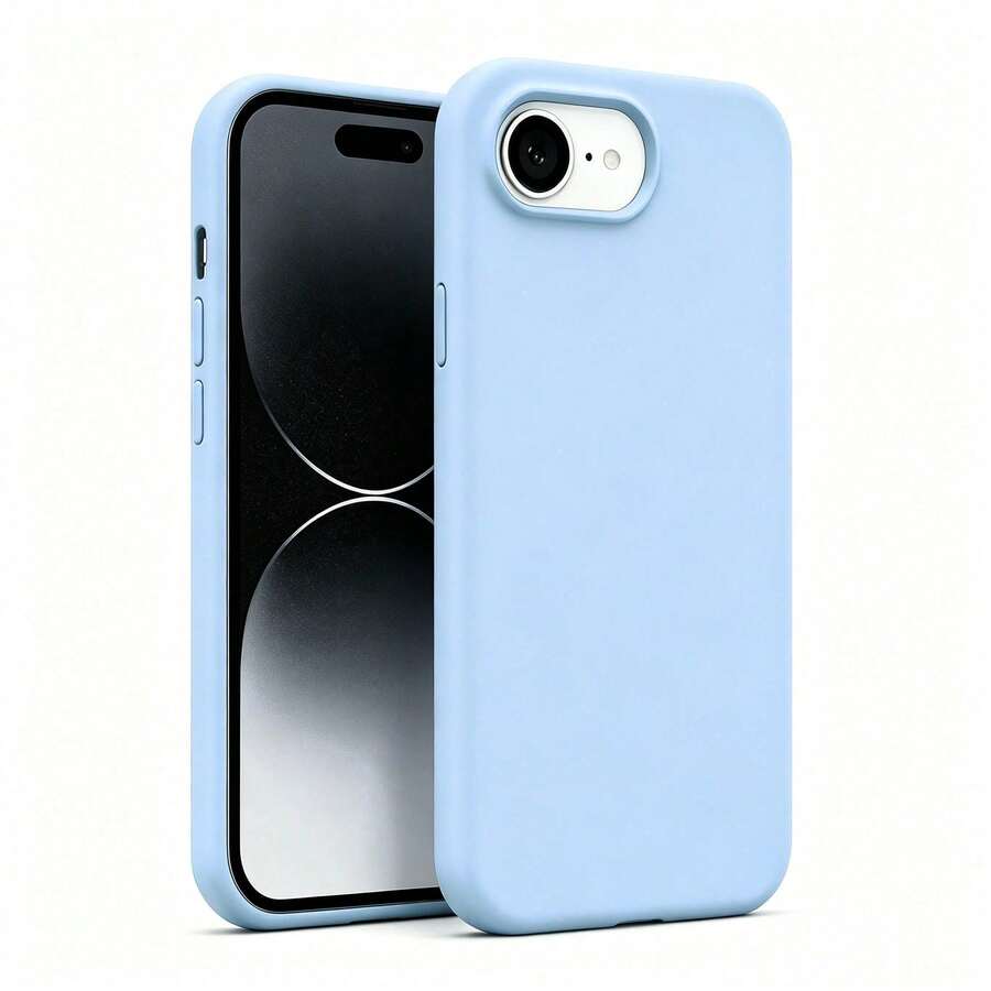 Compatible With IPhone 17E 17 Pro Max 16 15 14 13 12 Mini 11, Shockproof Liquid Silicone Protective Phone Case With Soft Scratch Resistant Ultra-Fine Fiber Lining, For Iphone 8 Plus 7 6s Soft Cover - New Sky Blue - View 1