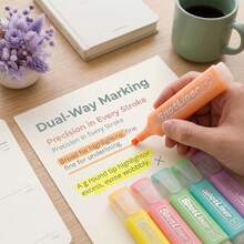 6-Color Macaron Soft Highlighter Pens, Minimalist Design, Smooth Writing, No Smudging, Fade-Resistant. Fluorescent Marker Pens Designed For Student Notes, Journaling And Back-To-School Stationery Gifts, Helping You Easily Start A New Chapter Of Learning. - 6-color Highlighter Set - View 4