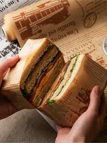 8m Silicone Baking, Roasting And Air Fryer Paper Roll, Creative Newspaper Print Design - Multicolor - View 7