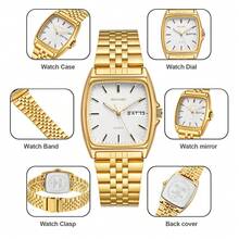 Skmei 2628 Trending Stylish Unisex Quartz Watch Clear Stainless Steel Band Waterproof Calendar In Stock Business Watch Set - one-size - View 11