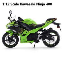 Burago Model Motor Die-Cast Paduan Aluminium Kawasaki Ninja 400 Skala 1:12 (Hijau/Merah), Dekorasi Meja Kreatif dengan Dudukan Pajangan, Hadiah - MultiWarna - View 3