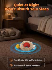 Indoor Cat Interactive Toy, 5-Hole Or 7-Hole Hide-And-Seek Hunting Mat With Rechargeable Moving Mouse Ball, Squeaky Sound, Asymmetrical Rolling, 3 Play Modes, Touch Activation, Suitable For Kittens And Adult Cats Indoor Exercise Toy - Multicolor - View 8