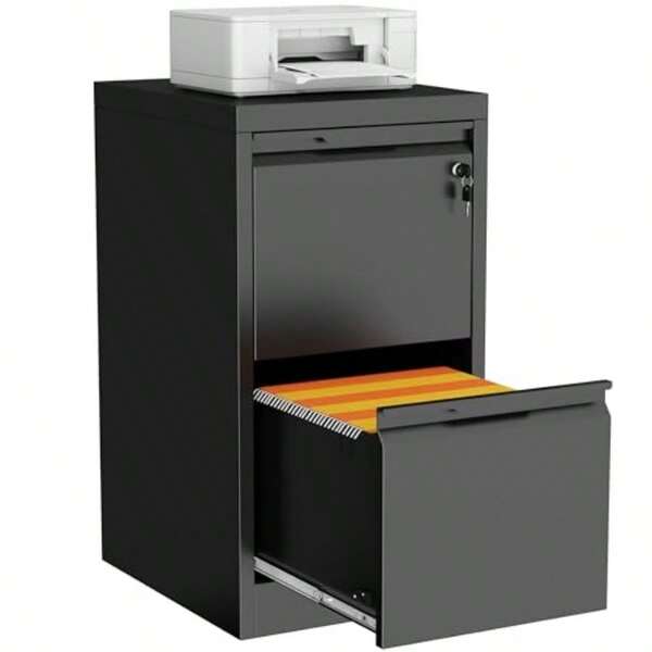 Archivador de 2 cajones con cerradura, archivadores para oficina en casa, archivador de metal pequeño para tamaño carta/legal/A4, requiere ensamblaje, 2 cajones-15 W