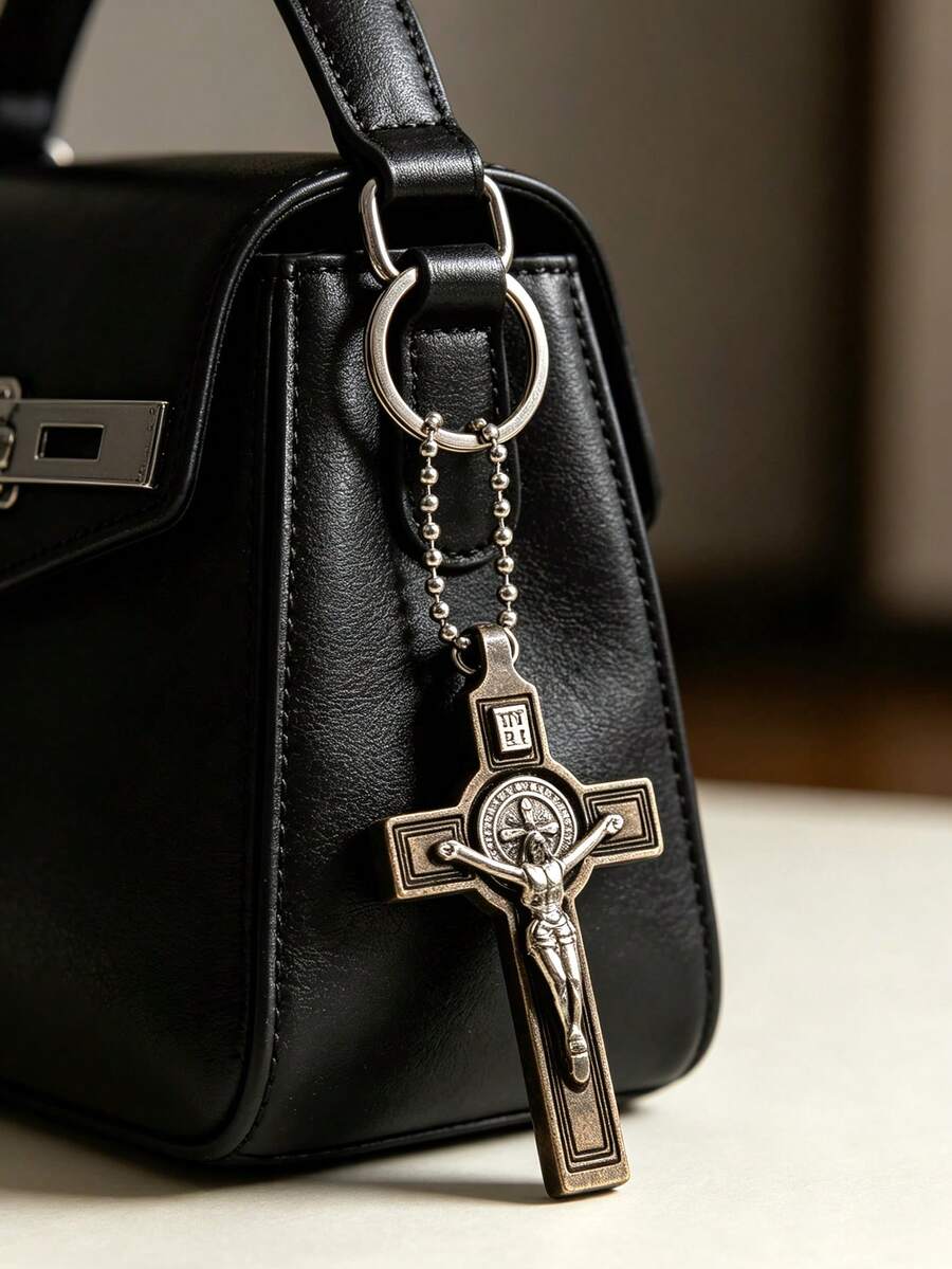 Vintage Wooden Cross Keychains,Religious Keychain Pendants,Easter Bag Charms,Auto Parts,Key Rings,Gift Box Decorations,Christian Gifts - Multicolor - View 1