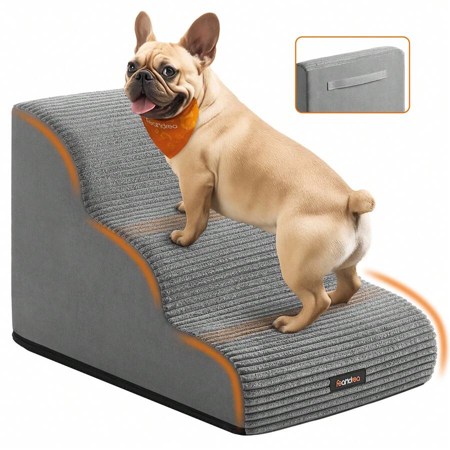 Feandrea Dog Stairs & Steps - Grey - View 1