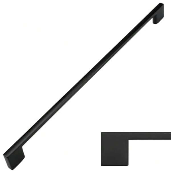 5 Pack Euro Slim Cabinet Handle Pull Solid Aluminum - 11-1/4" Overall Length, -1/16" 6mm Hole Center