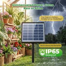 Rotatable Solar Panel Automatic Drip Irrigation Kit 12 Timed Watering Modes With Low Water Alert For Summer Vacation Garden And Balcony Plant Care - A - View 5