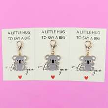 5pcs/10pcs Cute Koala Enamel Lobster Clasp Keychain, "A Little Hug To Say A Big Thank You" Paper Card, Animal Pocket Hug Gratitude Gift - Multicolor - View 6