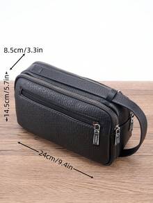 HOVI'S Tas Tangan Minimalis Retro Fashion Bisnis Kasual Portabel Kapasitas Besar Multifungsi Tas Genggam Tas Ponsel Tas Desainer - Hitam - View 10