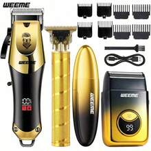 WEEME 4-In-1 Men's Grooming Kit - Rechargeable Hair Clipper, Beard Trimmer, Nose Hair Trimmer And Electric Shaver, Wireless Multi-Functional Haircut Set With Adjustable Comb, Ideal For Home Haircut, Beard Styling And Personal Care - Multicolor - View 11