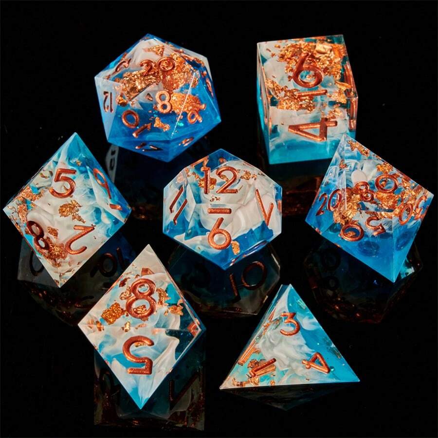 Set Dadu Resin Dua Warna Buatan Tangan, Cocok untuk Permainan Peran, dengan Kilauan Galaksi dan Tepi yang Presisi, Hadiah Sempurna untuk Remaja 14+ untuk Ulang Tahun atau Natal - MultiWarna - View 1
