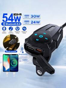 PD QC3.0 Motorcycle Charger Handlebar USB Type C Interface Power Socket 12V Waterproof Bluetooth Remote Control Suitable For Helmet Headset - PD+QC - View 3