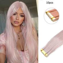 Mini Tape-In Synthetic Hair Extensions 24 Inch 10 Pieces Straight Hair Invisible Glue Colorful Tape-In Hair Extensions Suitable For Halloween Cosplay Costume Fashion Party Christmas New Year Gift - Multicolor - View 19