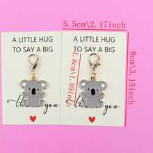 5pcs/10pcs Cute Koala Enamel Lobster Clasp Keychain, "A Little Hug To Say A Big Thank You" Paper Card, Animal Pocket Hug Gratitude Gift - Multicolor - View 3