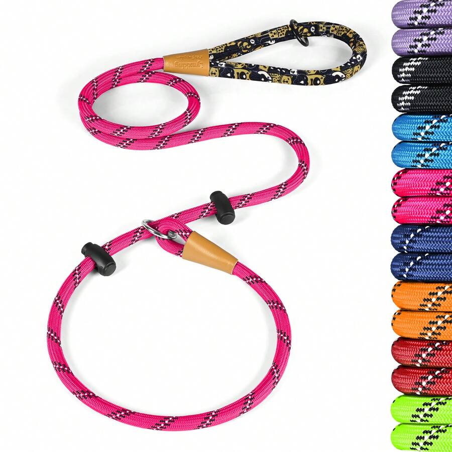 Lynxking Dog Leash Reflective, Heavy Duty Comfortable Strong Rope Leash For Large Medium Small Dogs No Pull Pet Training - Rose Red - View 1