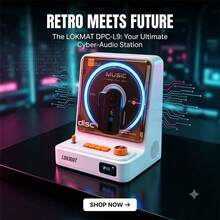 LOKMAT Portable CD Player, Bluetooth 5.3, Home CD Player, With HiFi Speakers, Rechargeable 5200mAh Battery, Micro SD/AUX Interface, Desktop CD Player, 6 Light Modes. - View 3