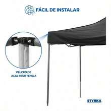 Carpa Toldo Plegable 3x3   -Impermeable Y Reforzado - Negro-1 - Ver 2