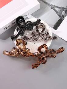 4pcs Niche High-End Ribbon Bow Hair Claw Clips, Personalized Back-Of-Head Bathing Updo Hair Clips, Large Hair Claw For Thick Hair, Hot Girl Half-Up Ponytail Seamless Fixing Hair Clips, Versatile Hair Accessories For Outings, Sports, Shopping, Parties, Camping, Performances, Afternoon Tea, Valentine's Day, Halloween, Carnival, Birthday Ideal Gift - Multicolor - View 22