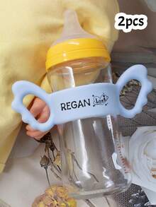 Custom Silicone Bottle Cover, Personalized Wing Design, Customized Text Handle, Customizable Feeding Bottle Accessory, New Mom Birthday Gift, Boy,Girl - Style C - View 16