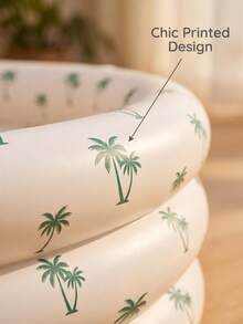 1pc Fashionable Children's Printed Triple Ring Inflatable Bathtub, Portable, Suitable For Indoor And Outdoor Summer Swimming And Play - Multicolor - View 6