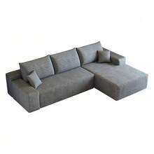 270cm Boneless Modular Corner Sofa With L-Shaped Chaise Longue, Modern Modular Sofa With Deep Seat, No Assembly Required, Compression Sofa For Living Room, Bedroom, Apartment - Grey - View 10