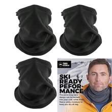 2pcs Black Fleece Winter Balaclava Neck Warmer, Windproof Warm Face Mask, Multi-Purpose Elastic Thermal Neck Scarf, Unisex, Suitable For Outdoor Skiing, Cycling, Running, Motorcycle, Snow Cold Weather Protection Headwear - Multicolor - View 1