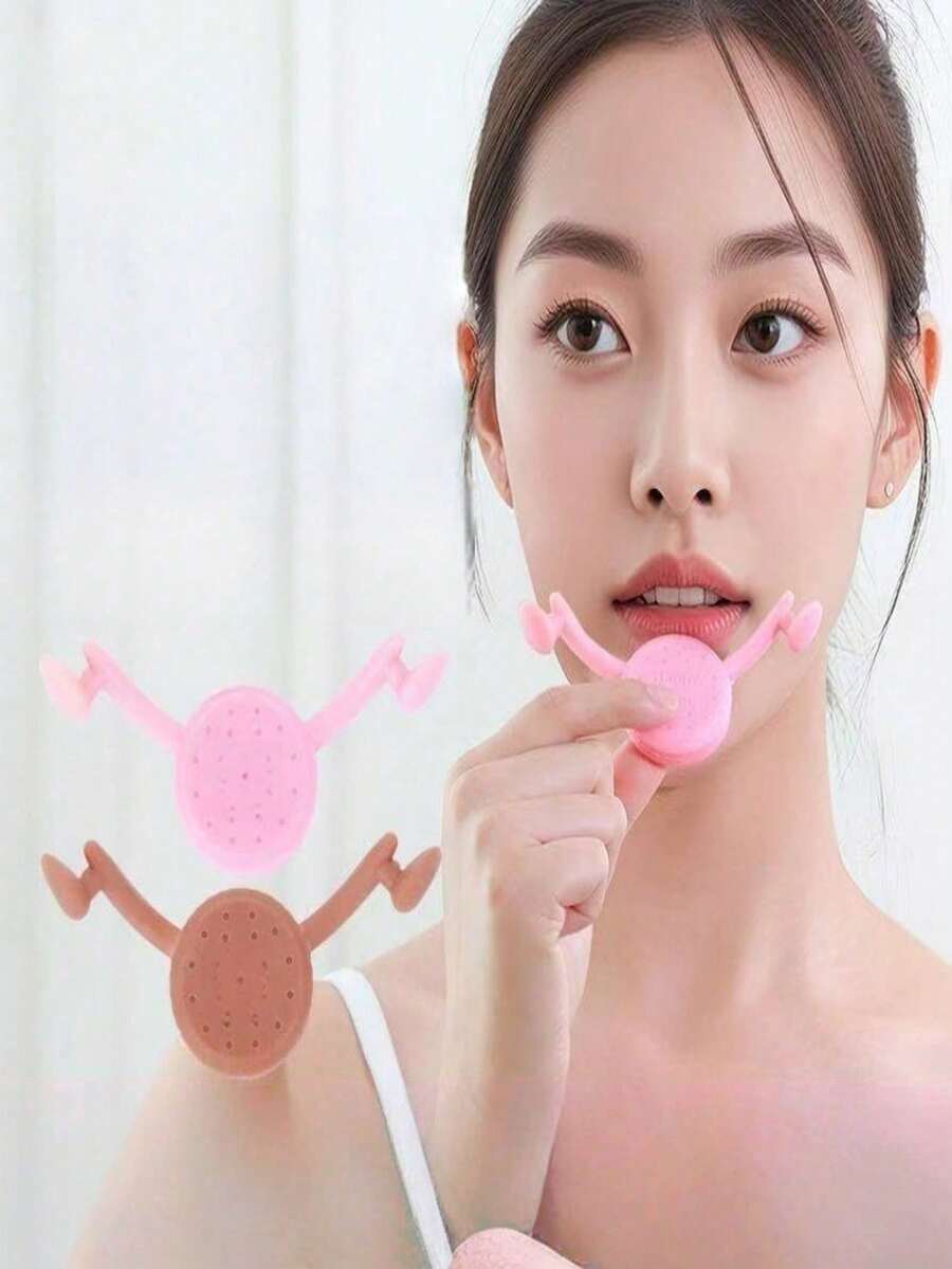 1pc Silicone Facial Muscle Trainer, Smile Shaping Accessory, Lip And Jaw Muscle Exercise Tool, Daily Facial Trainer For Mouth Corners - Multicolor - View 1