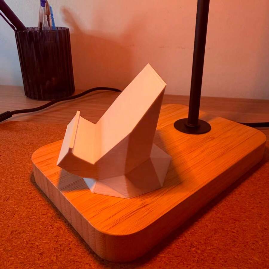 Minimalist Geometric 3D Printed Phone Stand, Modern Desktop Phone Holder, Fashionable Angle Phone Base, Stable Base, Bedroom Office Home Decor, Style - Minimalist Geometric Phone Stand - View 1
