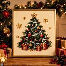 DIY Christmas Pearl Diamond Painting Art Kit With Frame, Christmas Pearl Beads Handmade Art, Suitable For Adults And Beginners, Gemstone Diamond Drill Bead Painting, Home Wall Decor - A - View 16