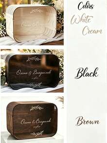 Personalized Wooden Wedding Card Box With Transparent Window, Customized Name And Date, Rustic Wedding Gift Envelope Box, Personalized Couple Name Keepsake Box, Suitable For Barn Wedding Reception, Bridal Shower, Anniversary Party Decoration - Multicolor - View 10