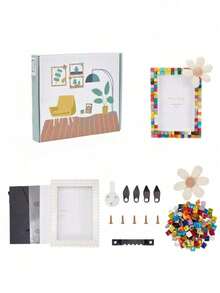 1 Set Bingkai Foto Balok Bangunan DIY Kreatif Berwarna-warni - 6,77x4,86 Inci, Termasuk Penyangga dan Alat Menggambar, Dekorasi Rumah - Aktivitas Seni Musim Gugur, Pembuatan Hadiah Liburan, Kerajinan Keluarga Thanksgiving, Set Seni Dinding yang Dipersonalisasi - beraneka warna - View 3