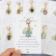 1/4/8pcs Mixed Color Cute Turtle Keychain Set, Fashionable Fun Animal Shaped Key Ring, High Quality Durable Key Storage Accessory, Mini Decorative Pendant Personalized Multi-Functional Keychain, Suitable For Thanksgiving, Teacher's Day, Back To School, Graduation Season - Multicolor - View 2