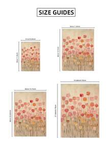 1pc Frameless Vintage Japanese Floral Abstract Wall Art Dorm Gift - Multi-color - View 10