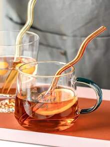 GASUDIN 1/2/5Pcs Wavy Glass Straws With Cleaning Brush, Reusable Colored Borosilicate Glass Straws, Dishwasher Compatible, Drinking Straws For Smoothies, Cocktail, Tea, Coffee, Lemonades, Kitchen Utensils & Holiday Gifts, Back To School - View 7
