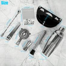 KCJLHGT 8Pcs Boston Cocktail Shaker Set With Black Stand, 25oz/20oz Stainless Steel Bartender Kit With Muddler Jigger Strainer Ice Tongs Bar Spoon And Cocktail Recipe For Home Bar Party - View 11