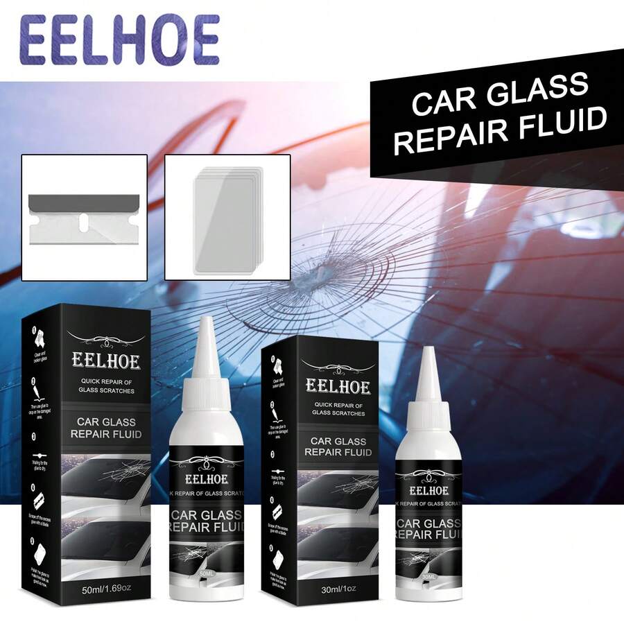 EELHOE Car Glass Repair Glue Windshield Crack Repair Adhesive Glass Repair Kit - A - View 1