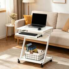 Mobile Computer Schreibtisch,Bürotisch,Eleganter Computer Schreibtisch(Nur Mit Bürotisch) - 白色 - 查看 7