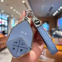 Premium TPU Car Key Fob With Keychain For Changan, 4-Buttons Stylish Car Remote Key Cover Suitable For Changan Deepal, S7, SL03, Car Accessories - one-size - View 14