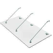 HOMCOM Glass Canopy Door Canopy Laminated Glass VSG 304 Stainless Steel Clear Glass 3 Sizes (200x90cm) (L) - White - View 2