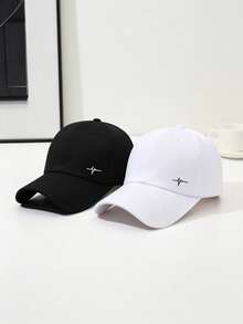 1 Buah Topi Baseball Pria Kasual Minimalis Motif Garis Detak Jantung yang Dapat Diatur Ukurannya, Cocok untuk Pemakaian Sehari-hari & Luar Ruangan - MultiWarna - View 14