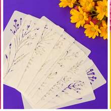 18 Pcs Wildflower Flower Fern Leaf Painting Stencils Reusable PET Plastic Templates For Wood Signs Wall Fabric Canvas DIY Crafts - Sets - View 3