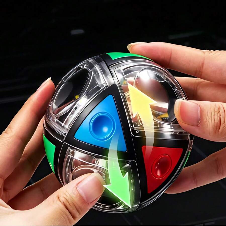 3D Rope Puzzle Magic Ball – Colorful Rotating IQ Brain Teaser Toy - Multicolor - View 1