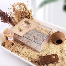 Transparent Hamster Sand Bath Container Acrylic Guinea Pig Dust Bath Box Hamster Sand Bath House Guinea Pig Bathing Container - Rectangle - View 8