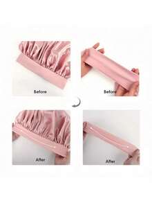 1pc Satin Silk Sleep Cap, Adjustable Drawstring Bow Design Hair Protection Bonnet, Soft High Elastic Night Headwrap, Suitable For Women Long Curly Hair, Salon-Grade Sleep Hair Cover, For Daily Home Wear - Multicolor - View 3