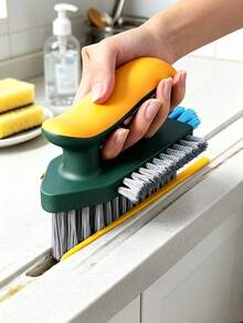 1pc 2-In-1 Gap Cleaning Brush, Multi-Function Handheld No-Dead-Angle Gap Brush, Suitable For Windows, Stoves, Doors, Washing Tubs, Floors, Grooves Home Cleaning Tool, Household Cleaning Supplies - One Size - View 3