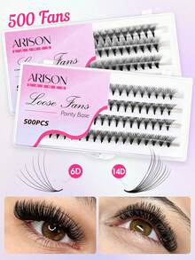 ARISON Loose Fans 6d 14d Bulu Mata Palsu Speed Fan Lashes Cat Eye Look Makeup Tools Mink Soft Light Eyelashes - D - View 1