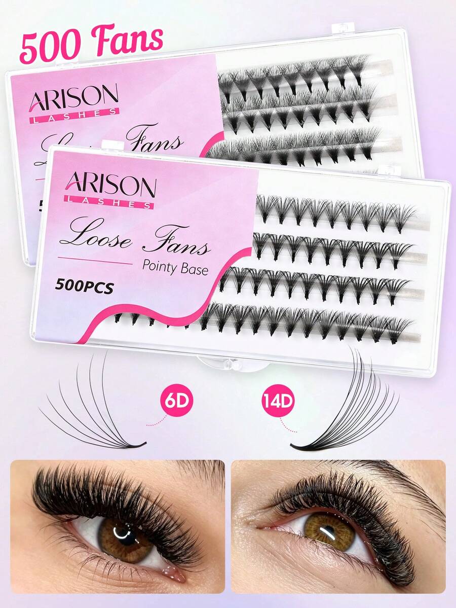 ARISON Loose Fans 6d 14d Bulu Mata Palsu Speed Fan Lashes Cat Eye Look Makeup Tools Mink Soft Light Eyelashes - D - View 1